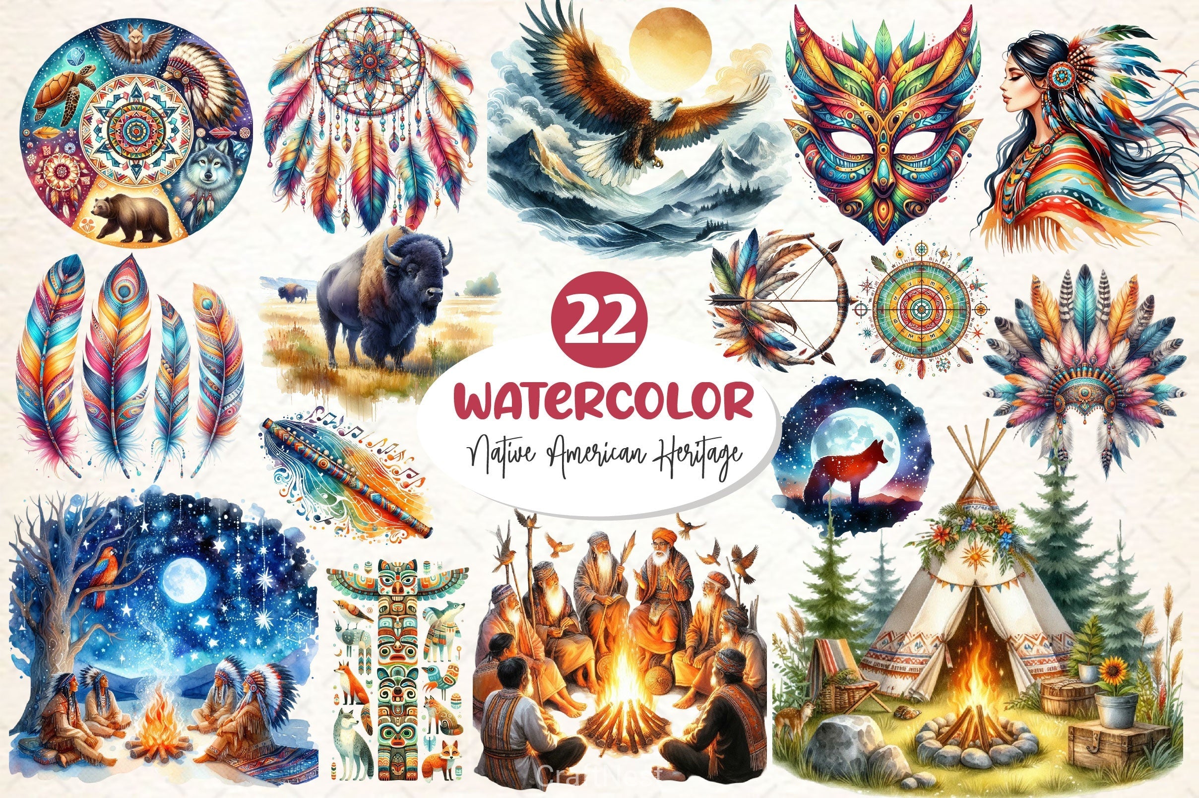 Native American Heritage Clipart Bundle 2