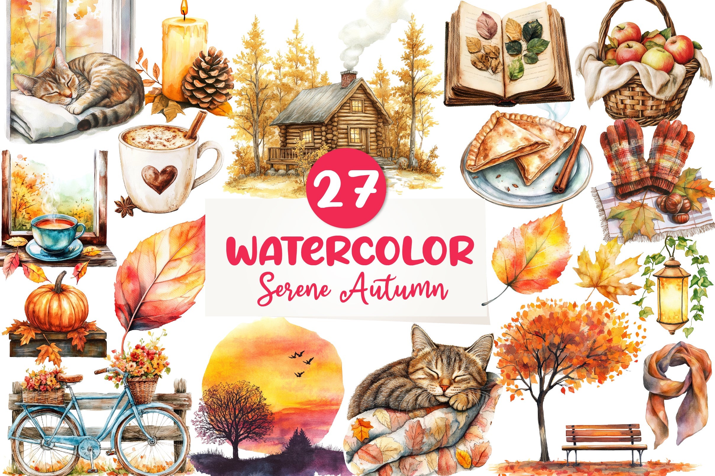 Serene Autumn Day Clipart Bundle