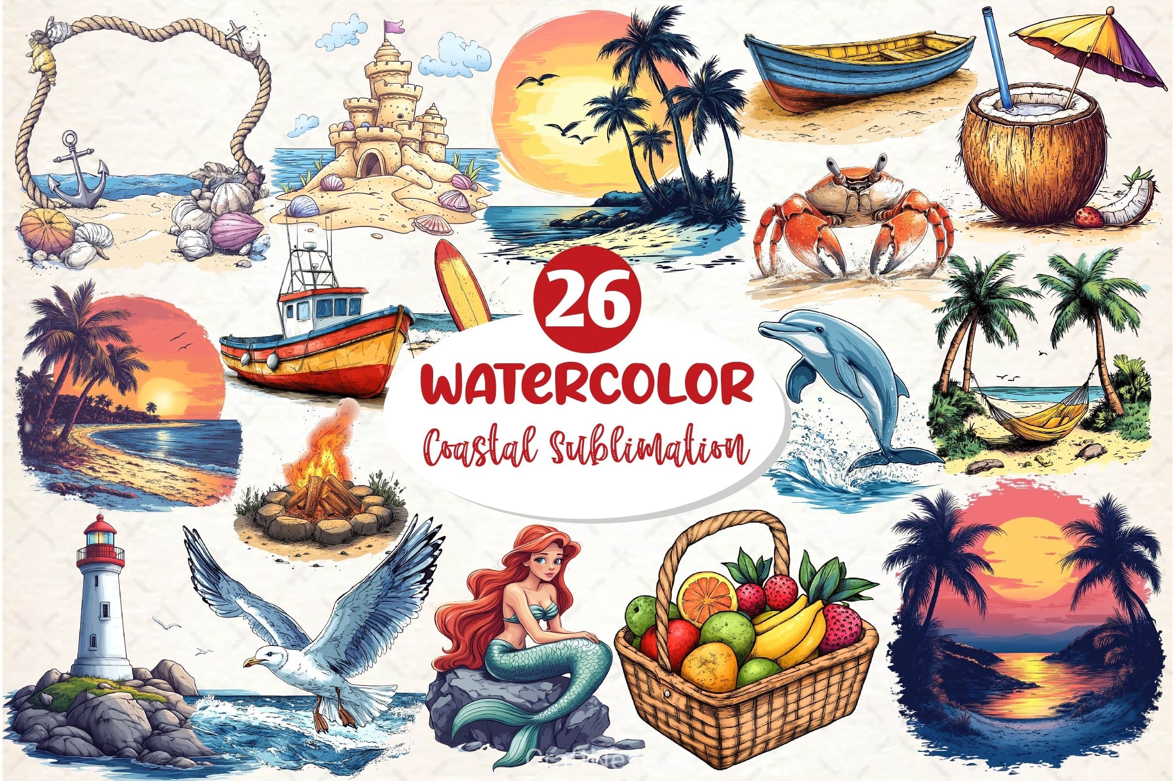 Coastal Clipart Bundle 6