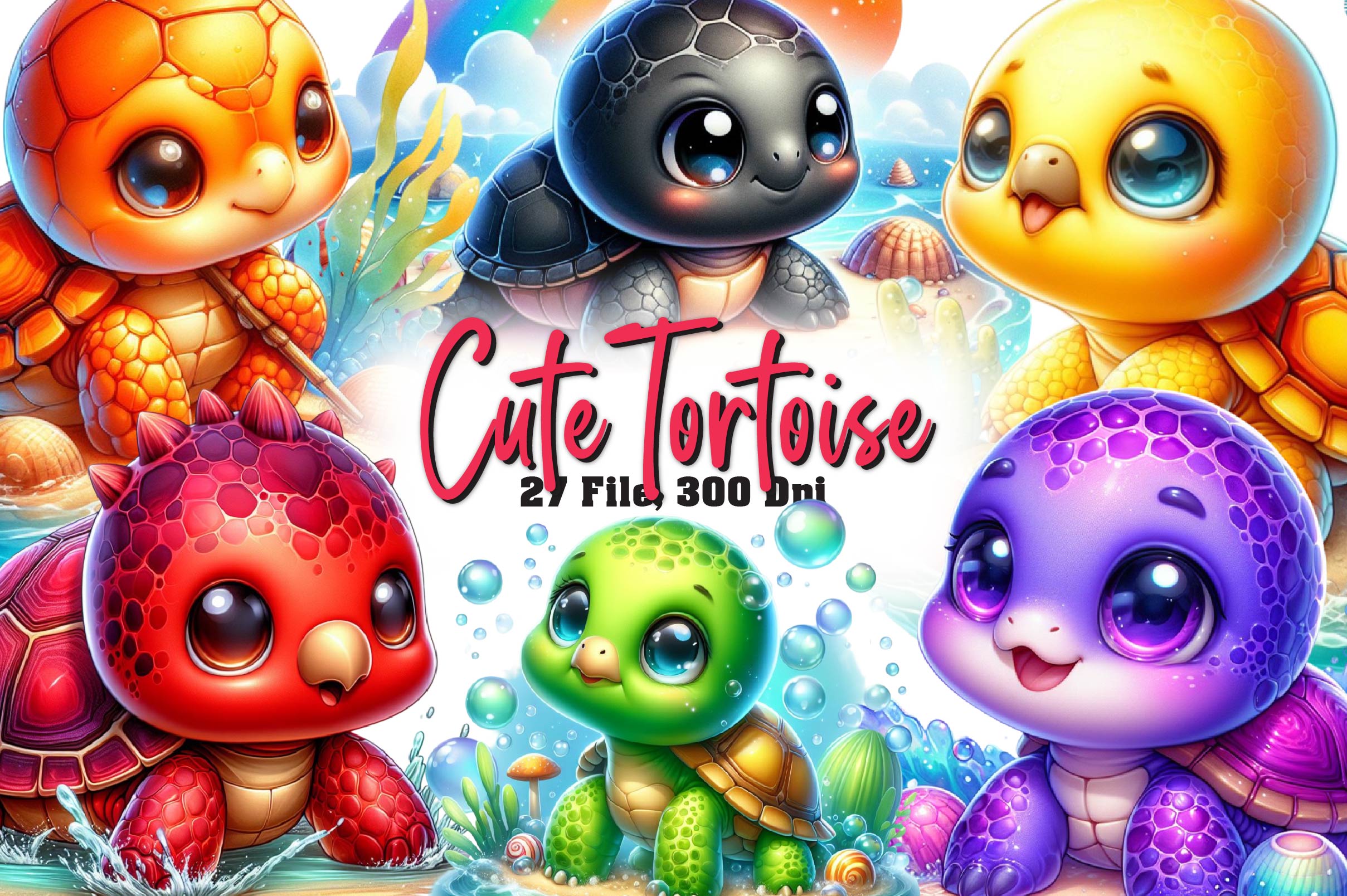 Cute Tortoise Clipart Bundle