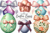 Easter Eggs Coquette Bow Clipart Bundle