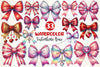 Glitter Coquette Valentine Bow Clipart Bundle