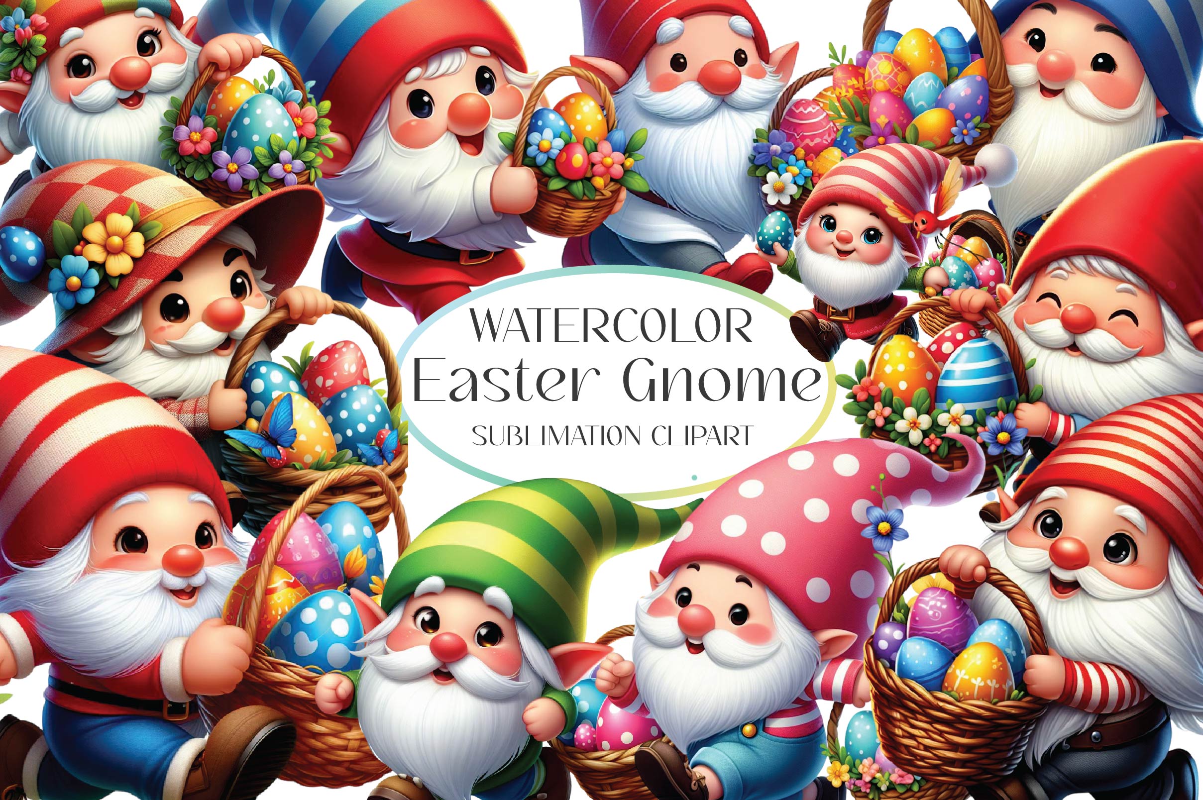 Easter Gnome Clipart Bundle 5