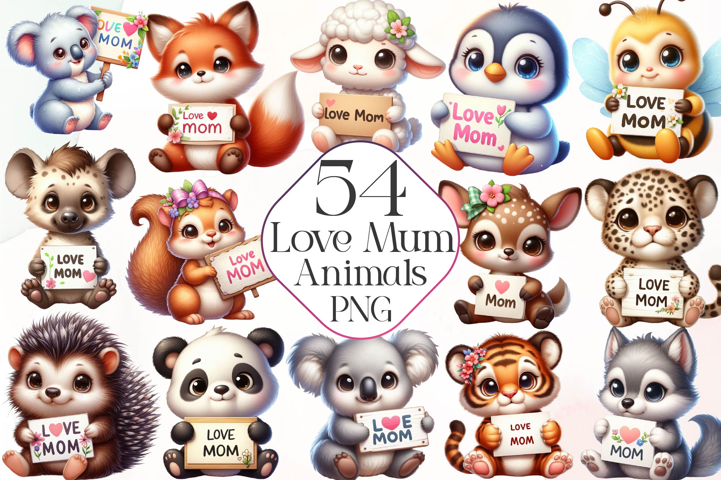 Mothers Day Love Mum Clipart Bundle