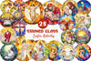 Round Stained Glass Easter Nativity Clipart Bundle