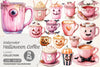 Pink Coquette Halloween Coffee Clipart Bundle