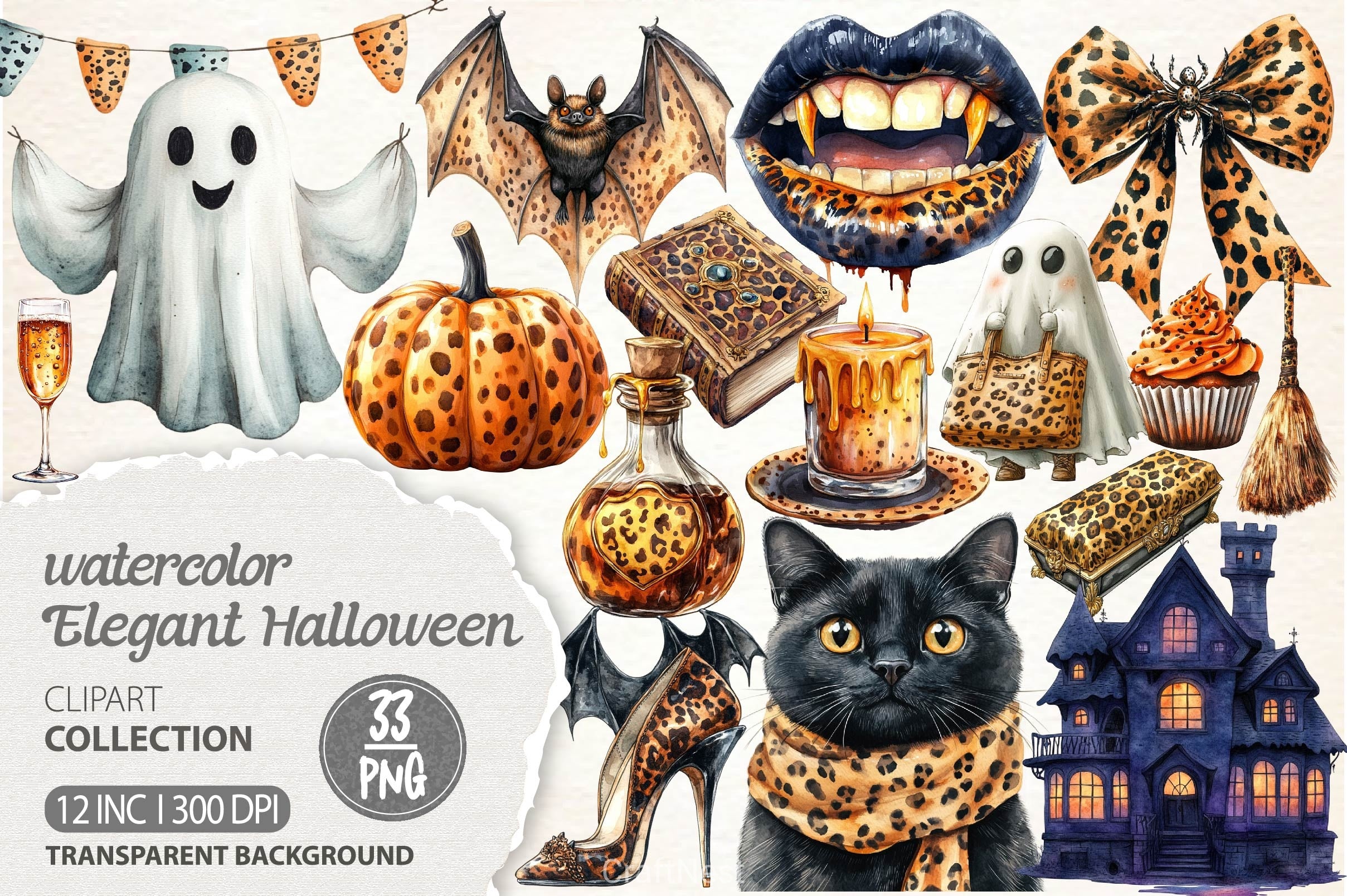 Elegant Halloween Clipart Bundle 2