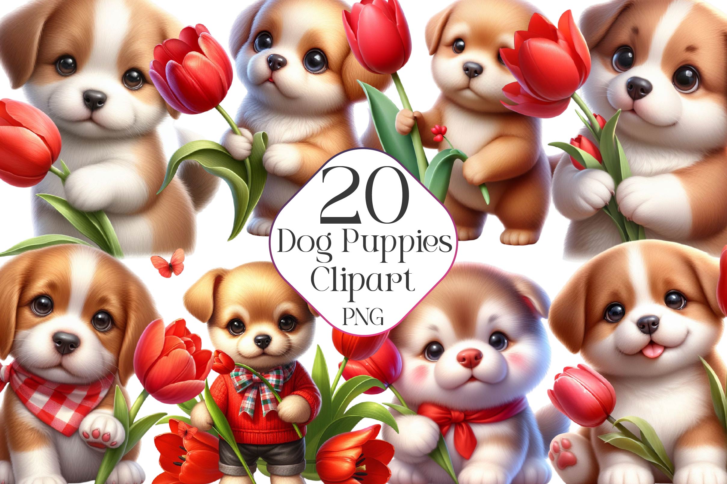 Dog Dogs Puppies Clipart Bundle