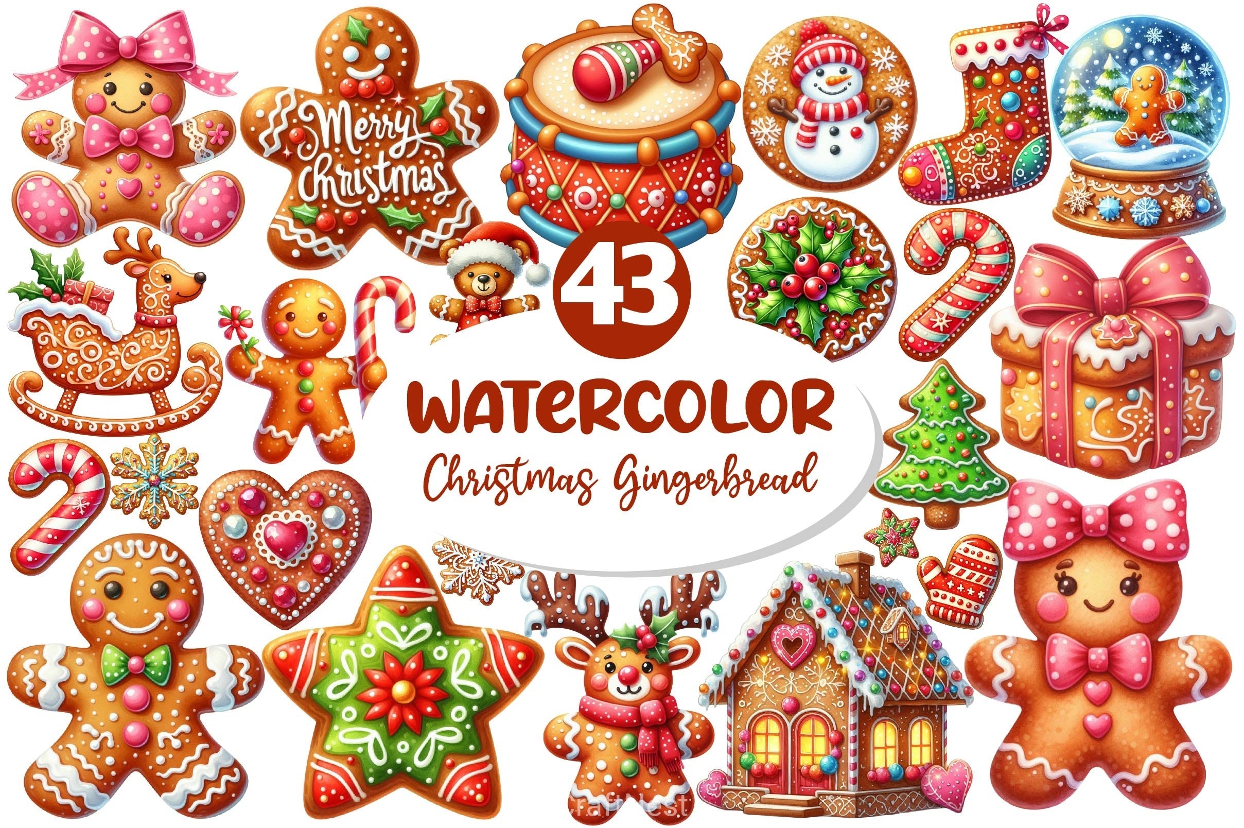 Christmas Gingerbread Clipart Bundle 3