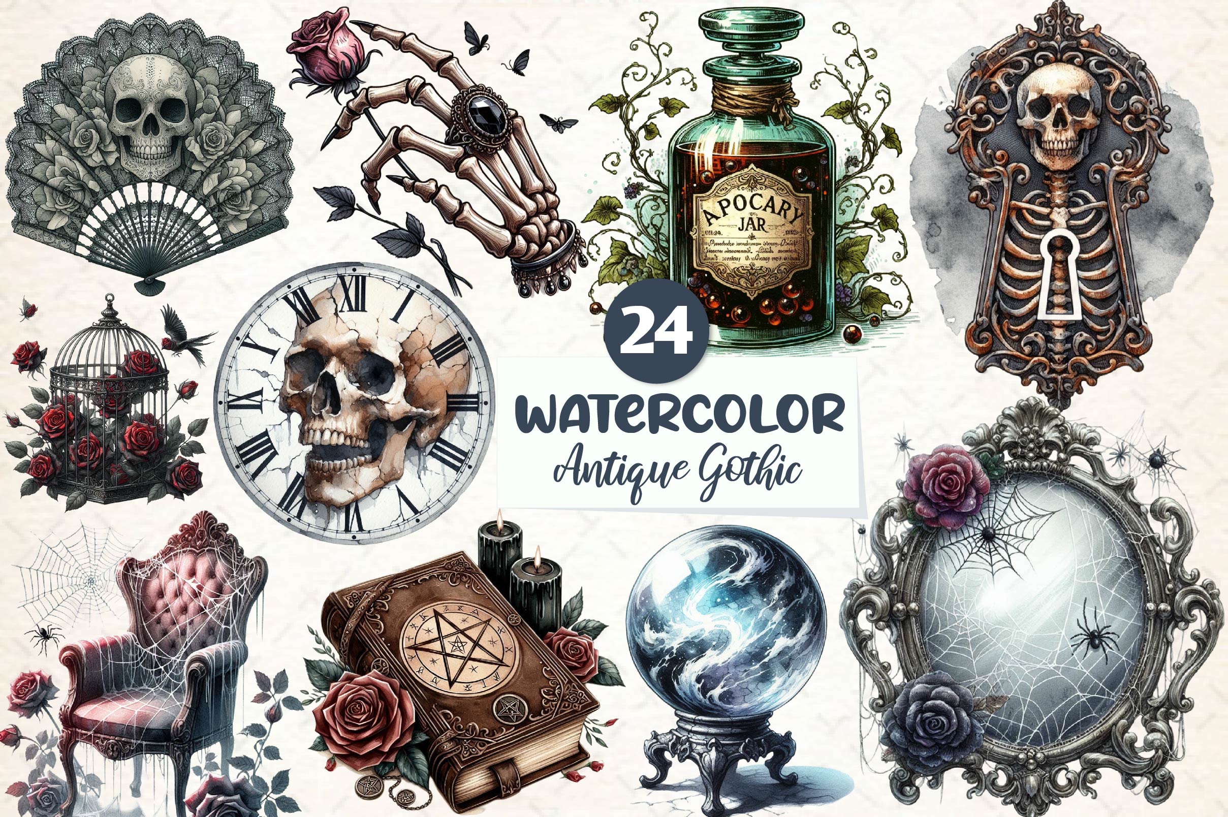 Antique Gothic Clipart Bundle