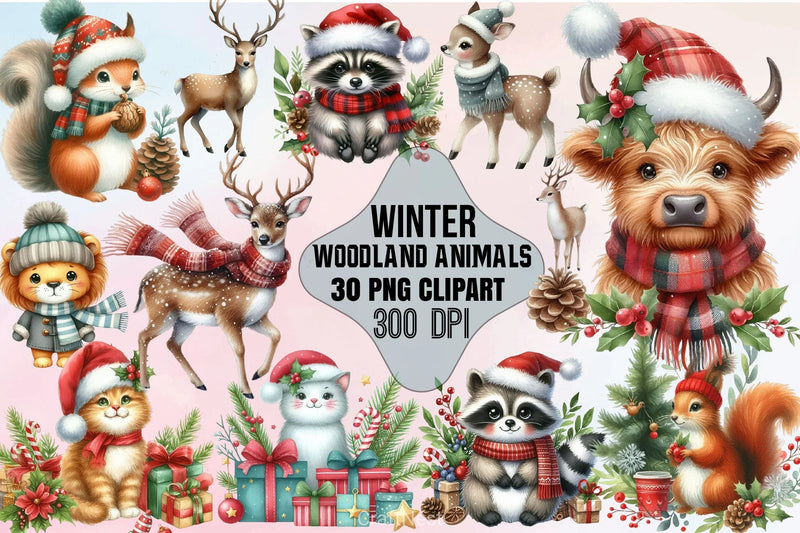 Winter Animal Clipart Bundle - CraftNest - Digital Crafting and Art