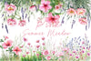 Pink Summer Meadow Clipart Bundle