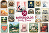 Reading Books Postage Stamp Clipart Bundle