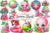 Pink And Green Summer Clipart Bundle