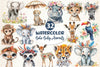 Cute Boho Baby Safari Animals Clipart Bundle 2
