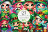 St Patricks Day Gnome Girl Clipart Bundle
