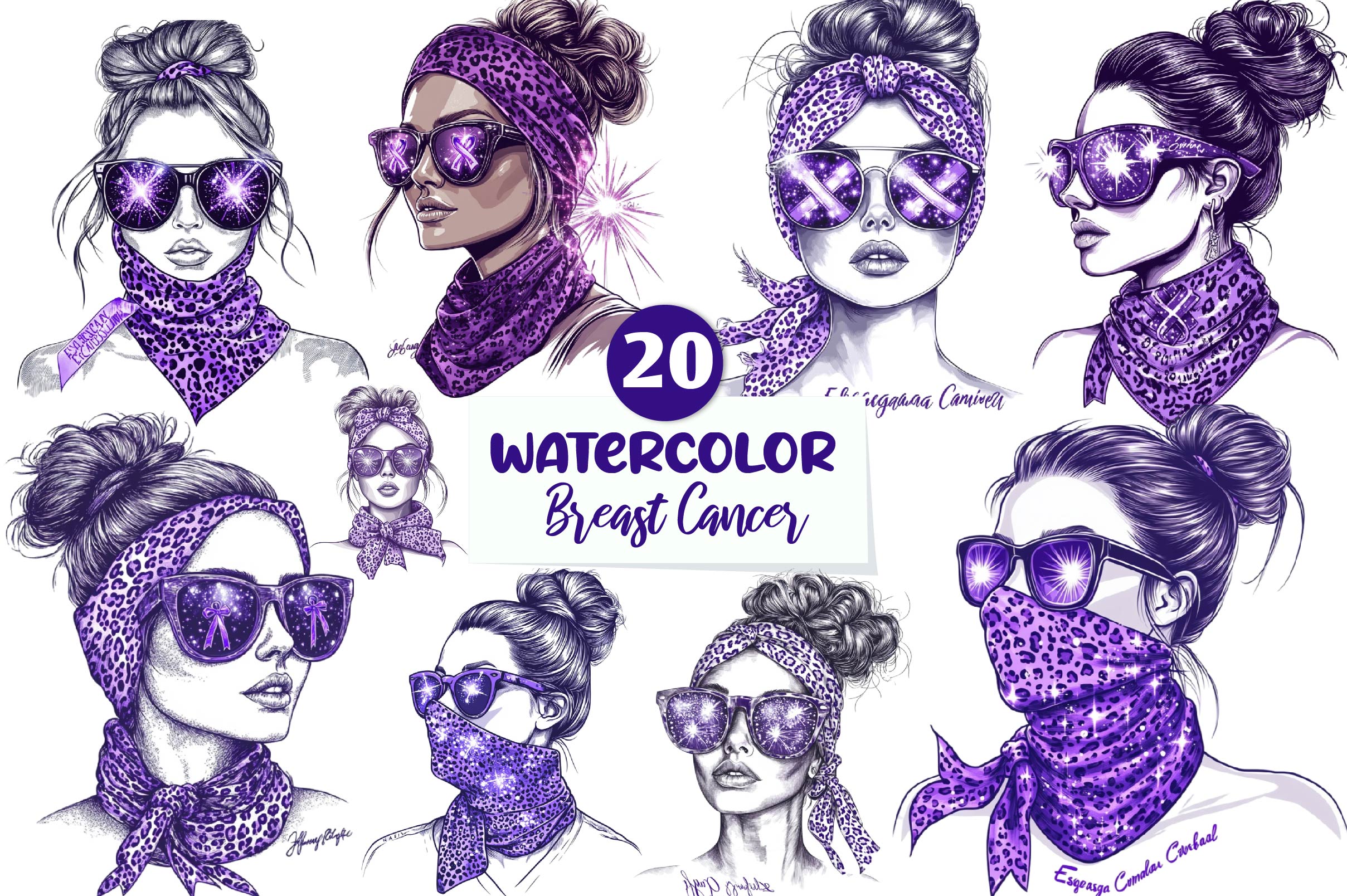 Breast Cancer Awareness Clipart Bundle 1