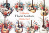 Floral Guitars Clipart Bundle