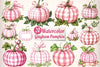 Pink Gingham Pumpkin Clipart Bundle