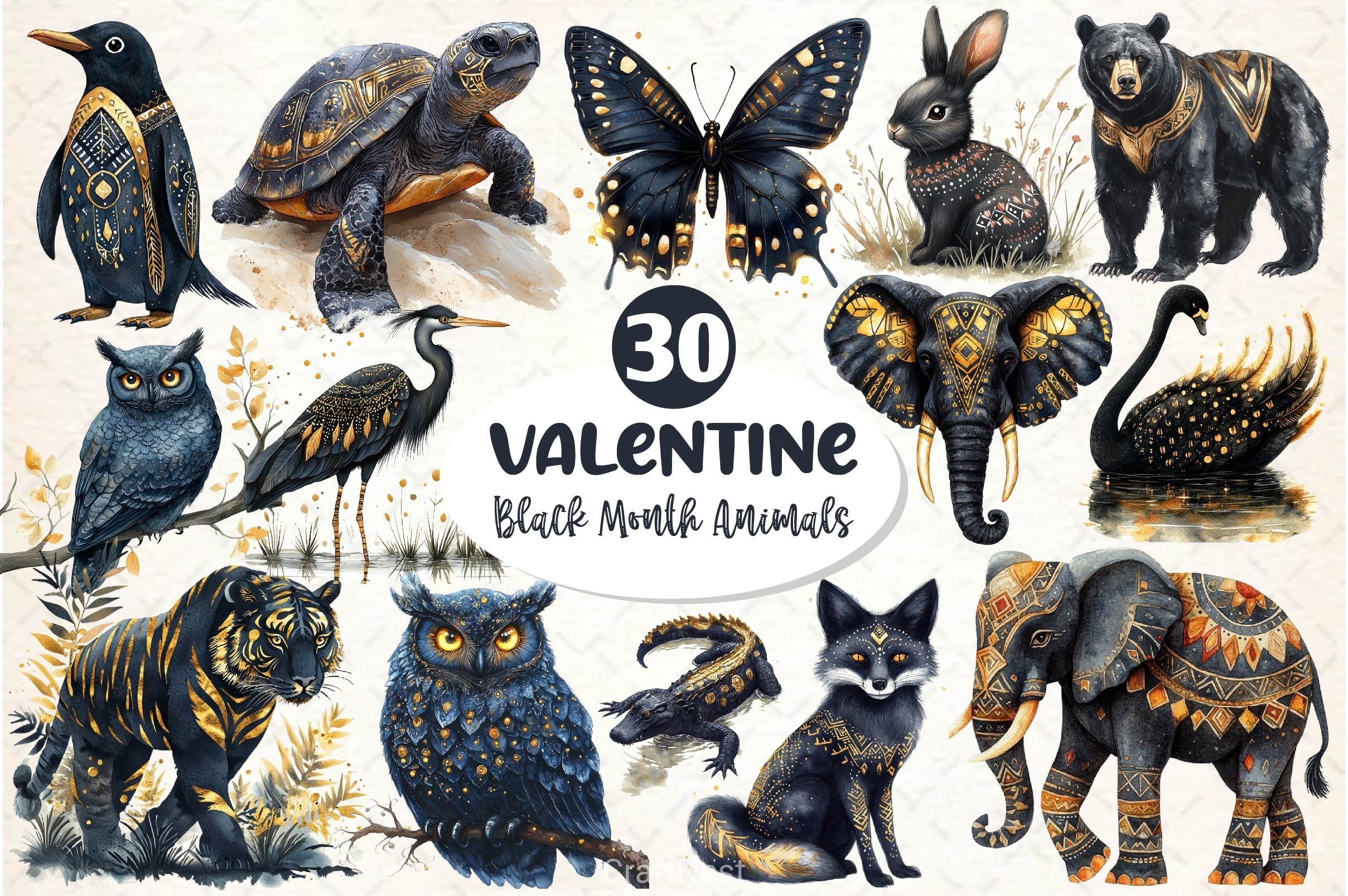 Black History Month Animals Clipart Bundle 2