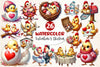 Valentines Day Chicken Clipart Bundle