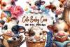 Cute Baby Cow Clipart Bundle