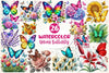Spring Butterfly Flower Clipart Bundle