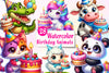 Birthday Animals Clipart Bundle