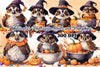 Halloween Owls And Pumpkins Clipart Bundle