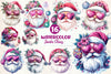 Santa Claus Retro Pink Christmas Clipart Bundle