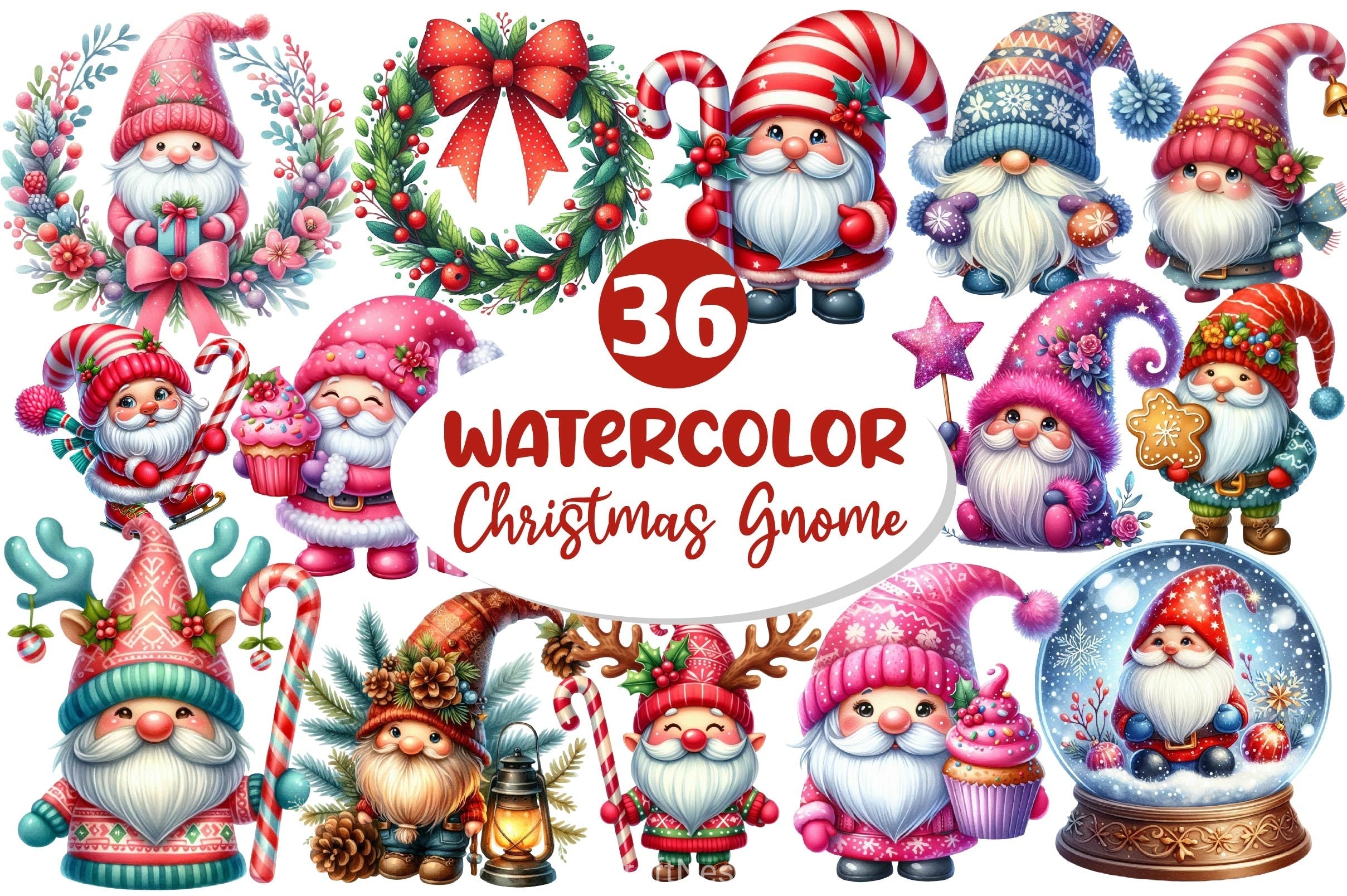 Christmas Gnome Clipart Bundle 7