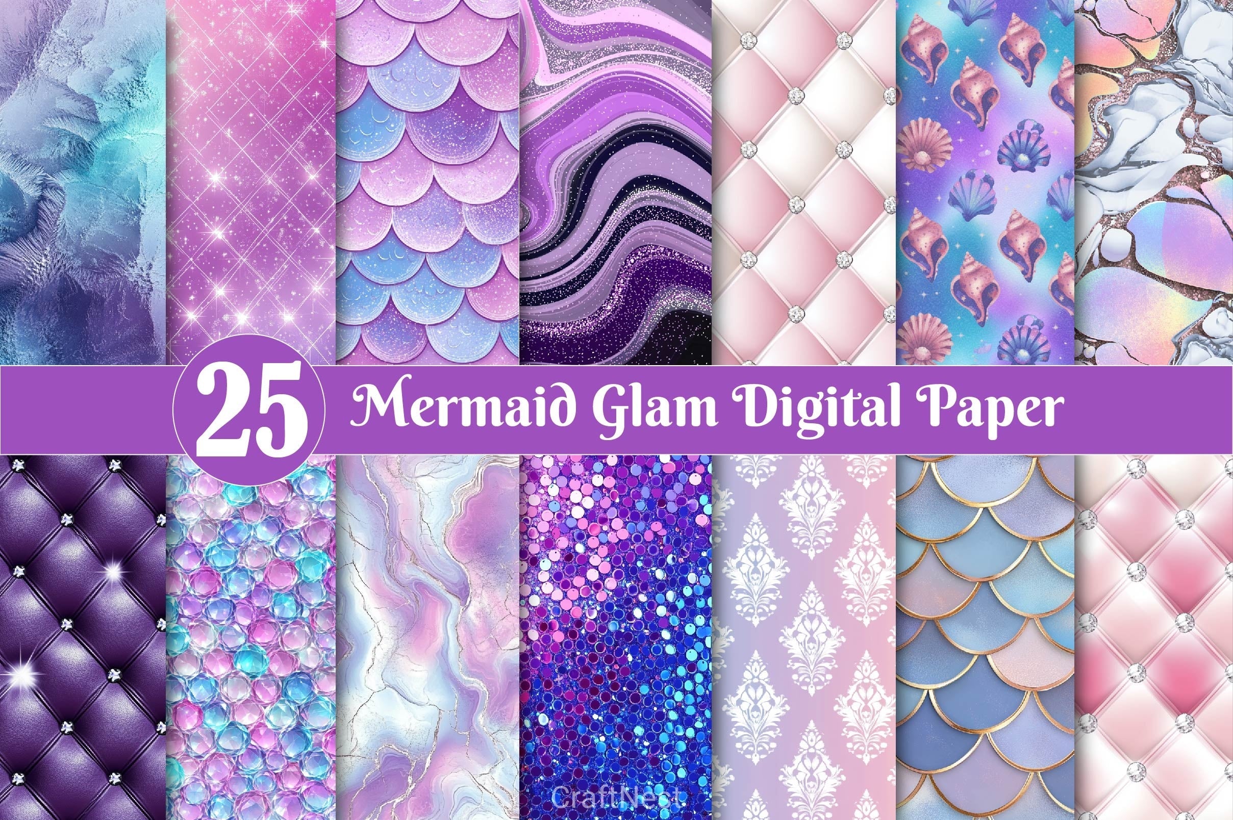 Mermaid Glam Digital Paper