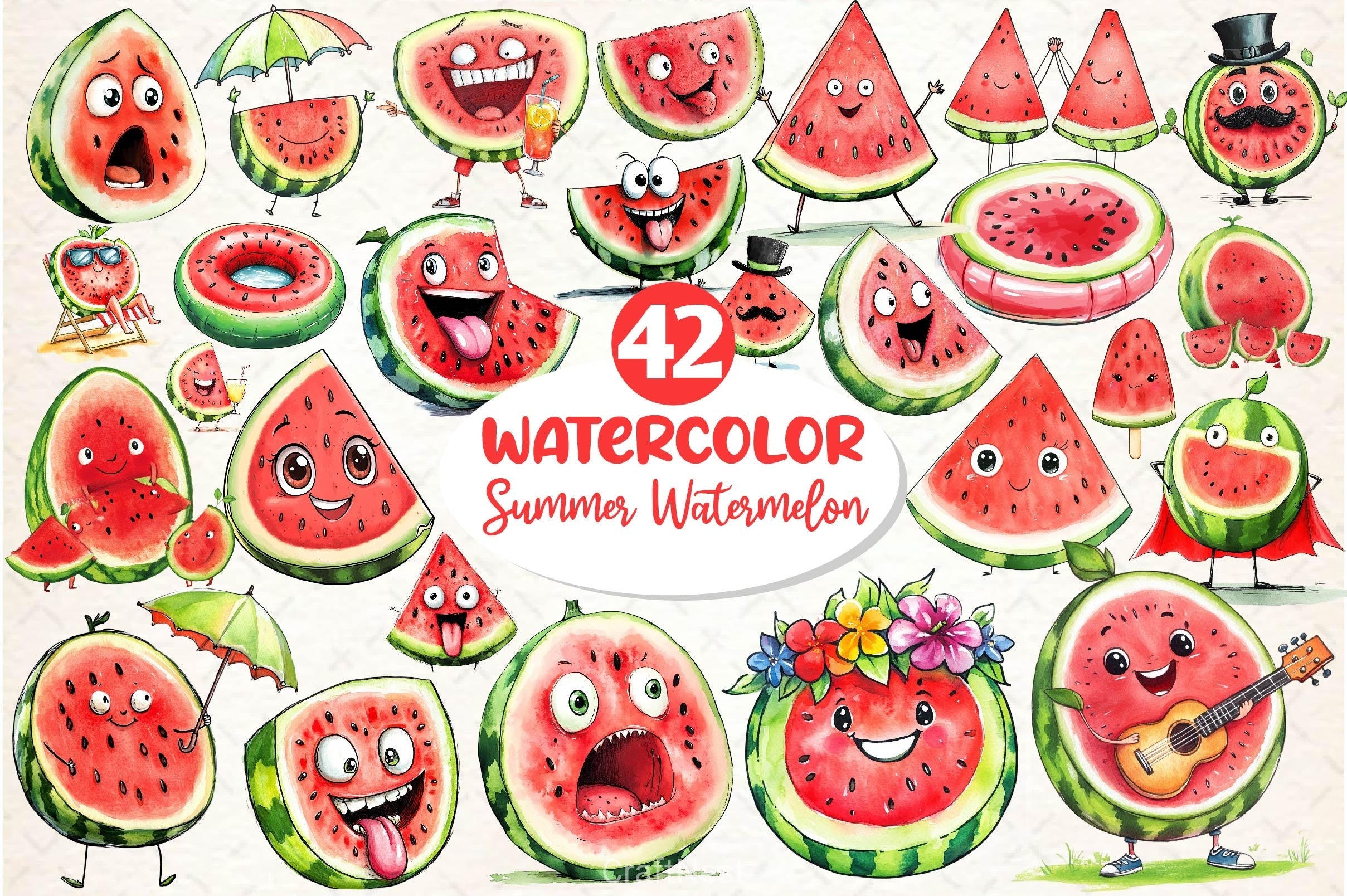 Summer Watermelon Clipart Bundle 6