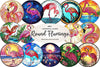 Round Stained Glass Flamingo Clipart Bundle
