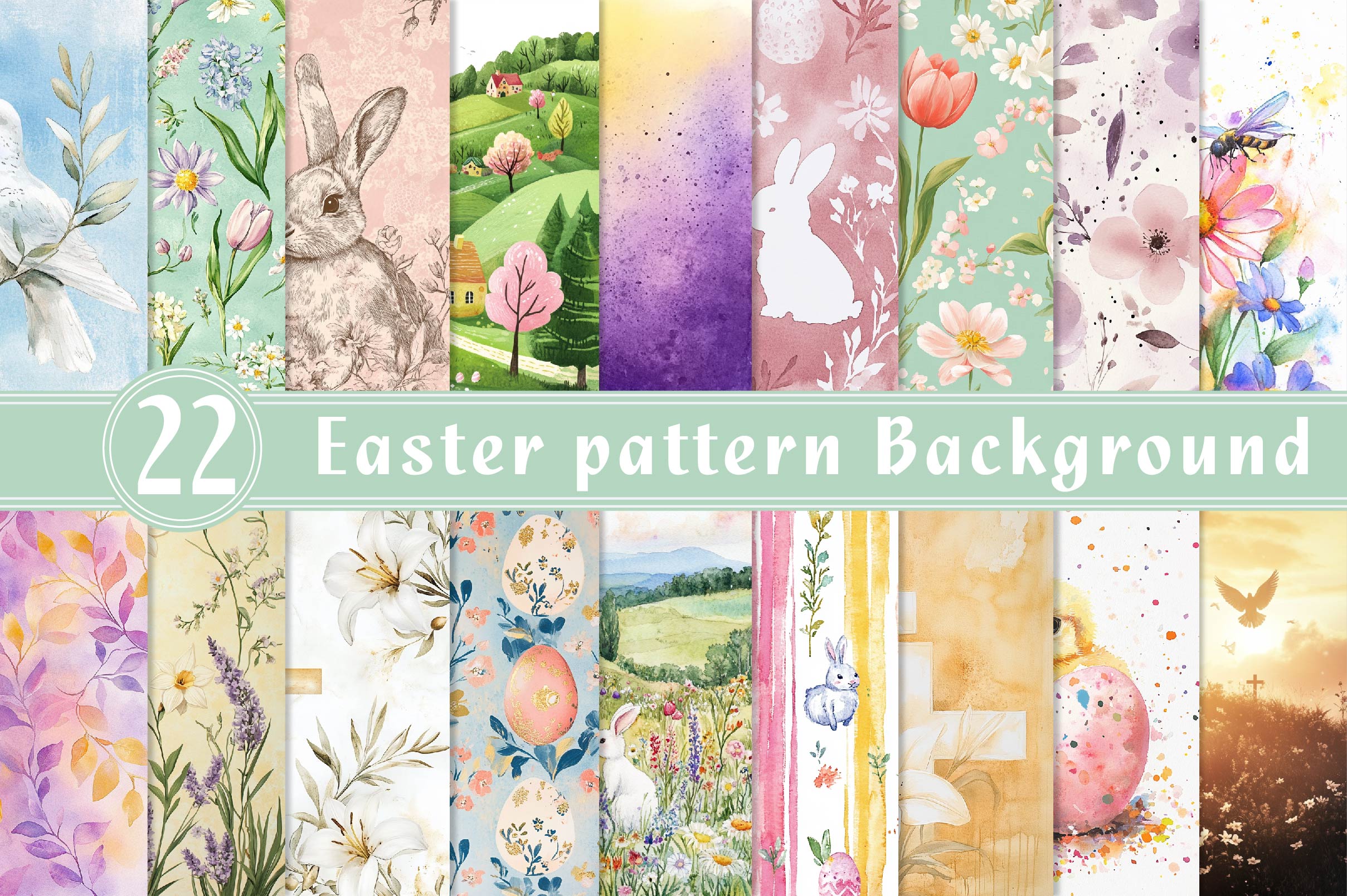 Easter Pattern Background Bundle