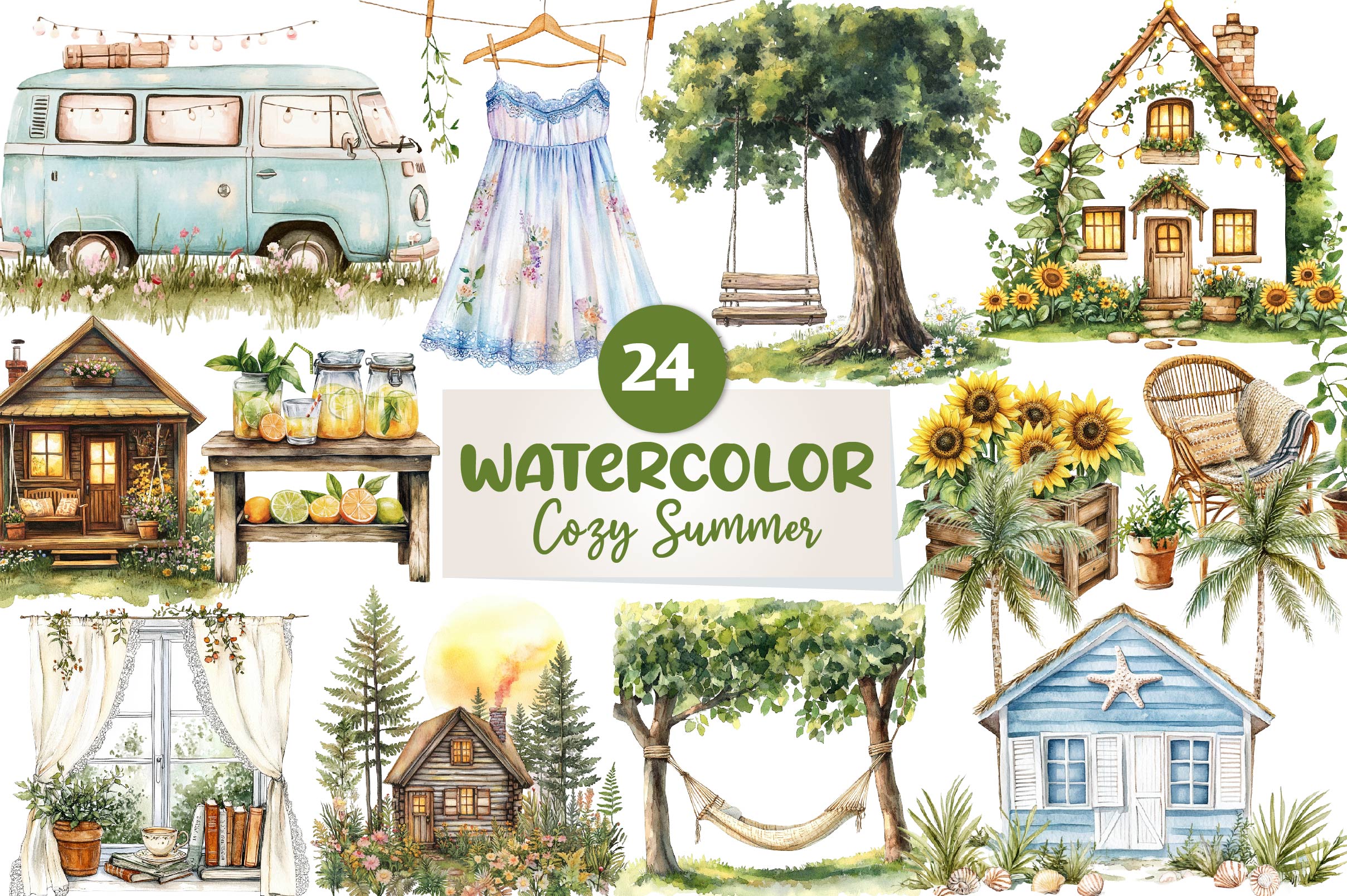 Cozy Summer Clipart Bundle 3