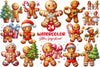 Glitter Gingerbread Man Clipart Bundle