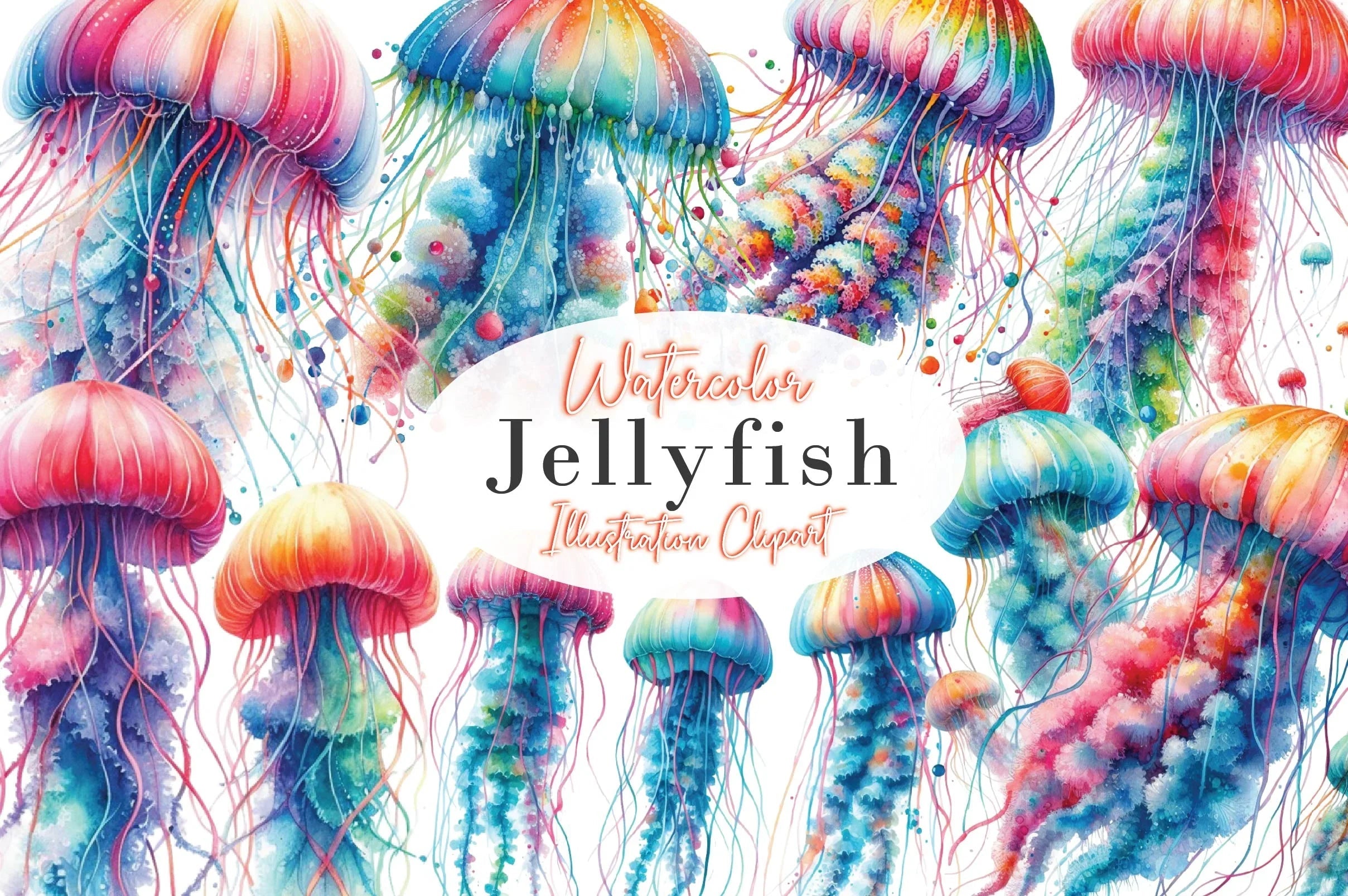 Jellyfish Clipart Bundle - CraftNest - Digital Crafting and Art