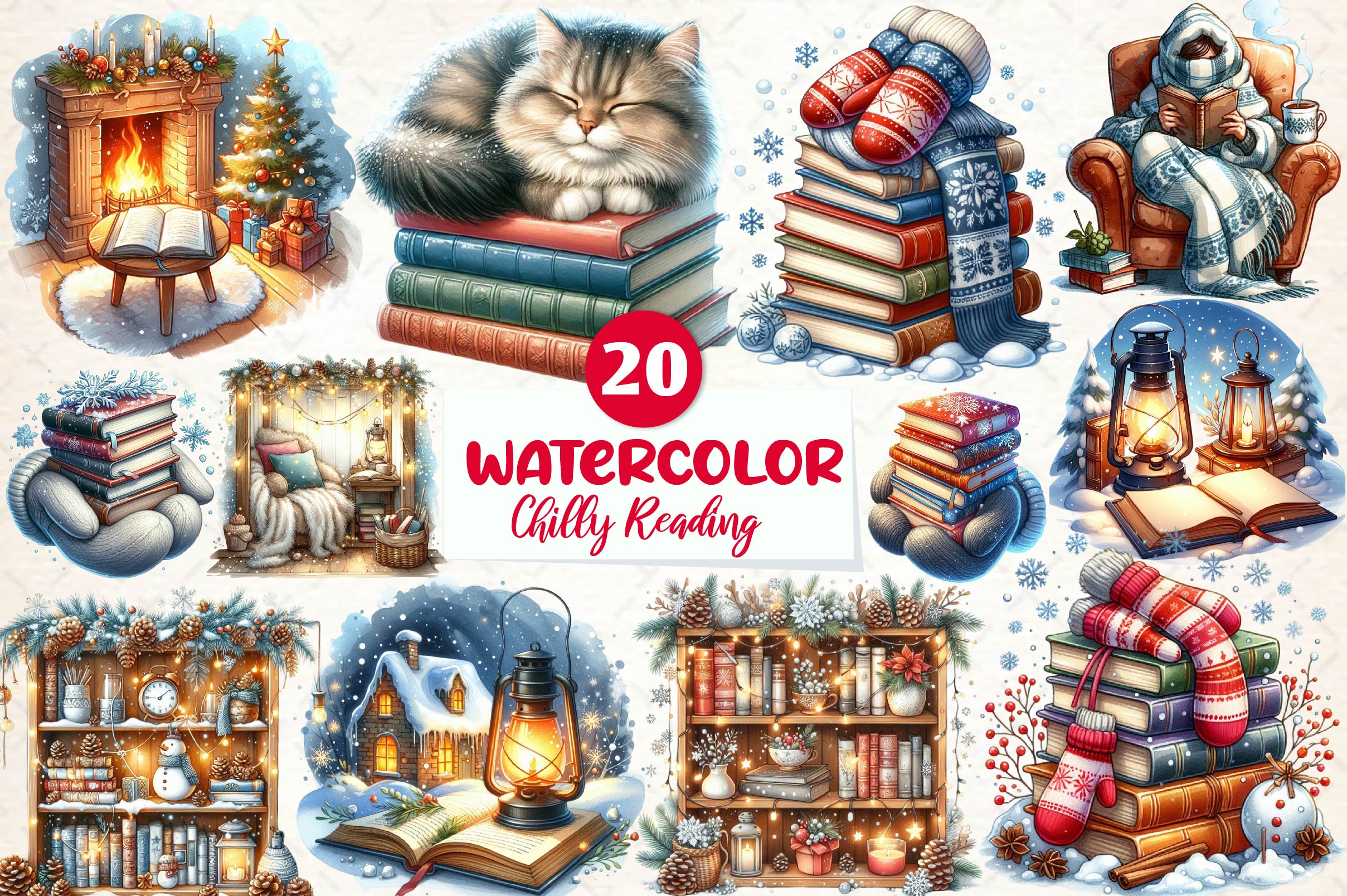 Chilly Reading Day Clipart Bundle