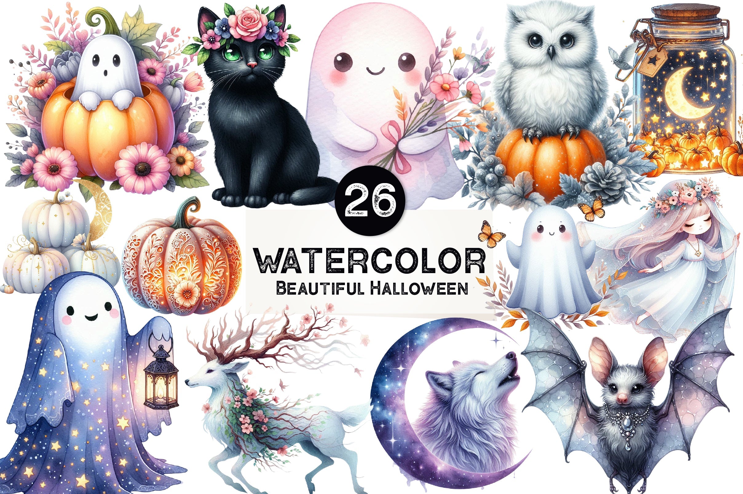 Beautiful Halloween Clipart Bundle