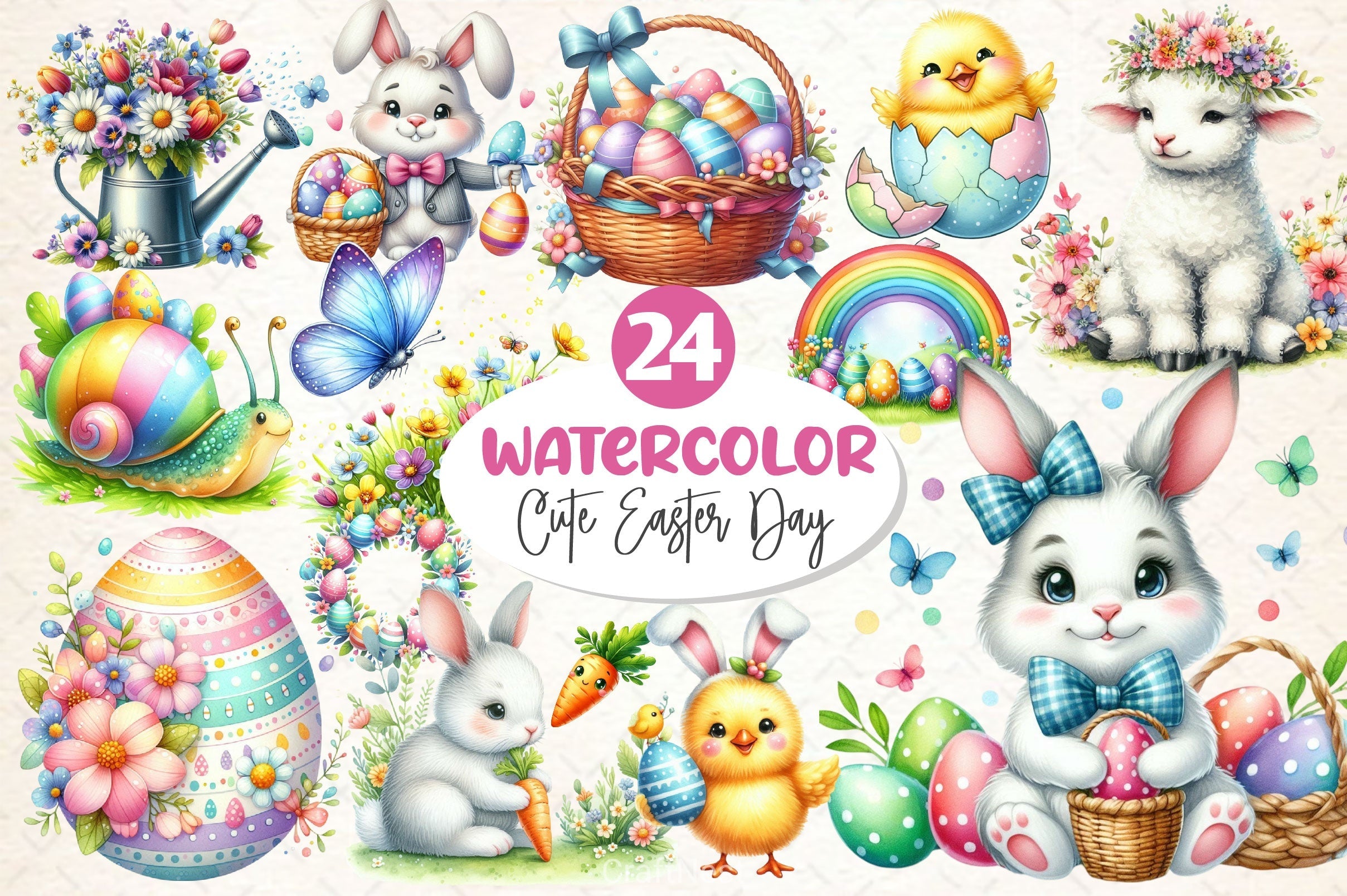 Cute Easter Day Clipart Bundle 2