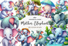 Mother And Baby Elephant Clipart Bundle