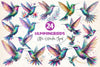 Glitter Hummingbirds Clipart Bundle