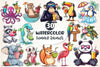 Summer Cocktail And Animals Clipart Bundle 1