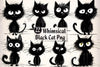 Whimsical Black Cat Clipart Bundle