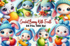 Crochet Bunny With Fruits Clipart Bundle