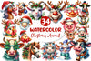 Funny Christmas Farm Animal Face Clipart Bundle