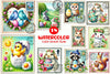 Easter Animals Postage Stamp Clipart Bundle