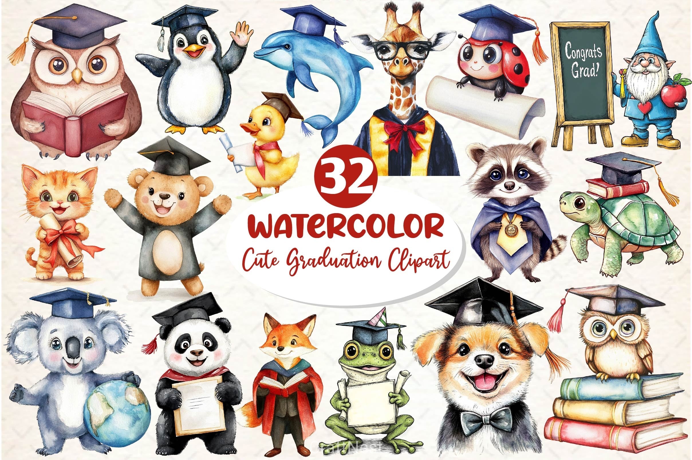 Cute Graduation Clipart Bundle