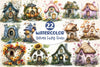 Spring Fairy House Clipart Bundle